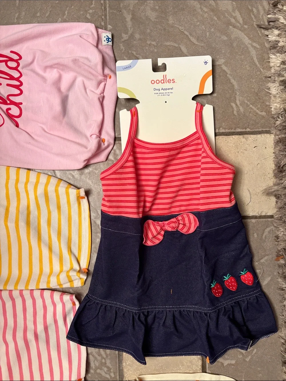 New 7 pieces dog clothes, dog clothing, dog shirts, size L